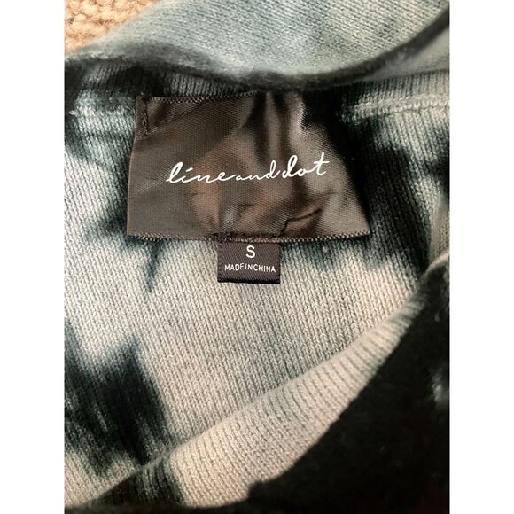 Line And Dot Women's Asymmetrical Off Shoulder Black Tie Dye Sweater Sz. Small - Picture 3 of 3